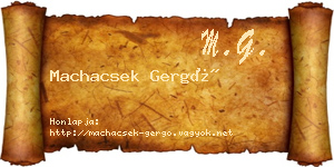 Machacsek Gergő névjegykártya