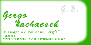 gergo machacsek business card